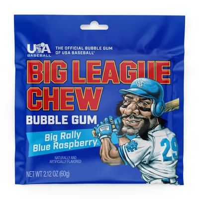 Big League Chew Blue Raspberry Bubble Gum 2.12 oz