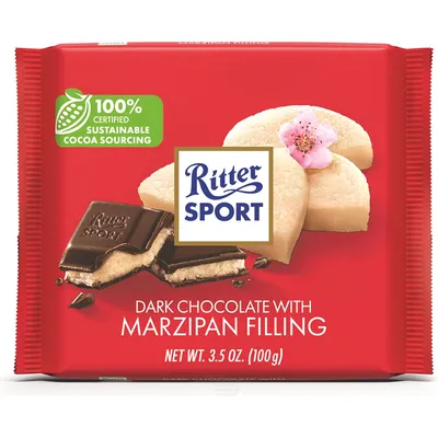 Ritter Sport Dark Chocolate with Marzipan Bar 3.5oz Count