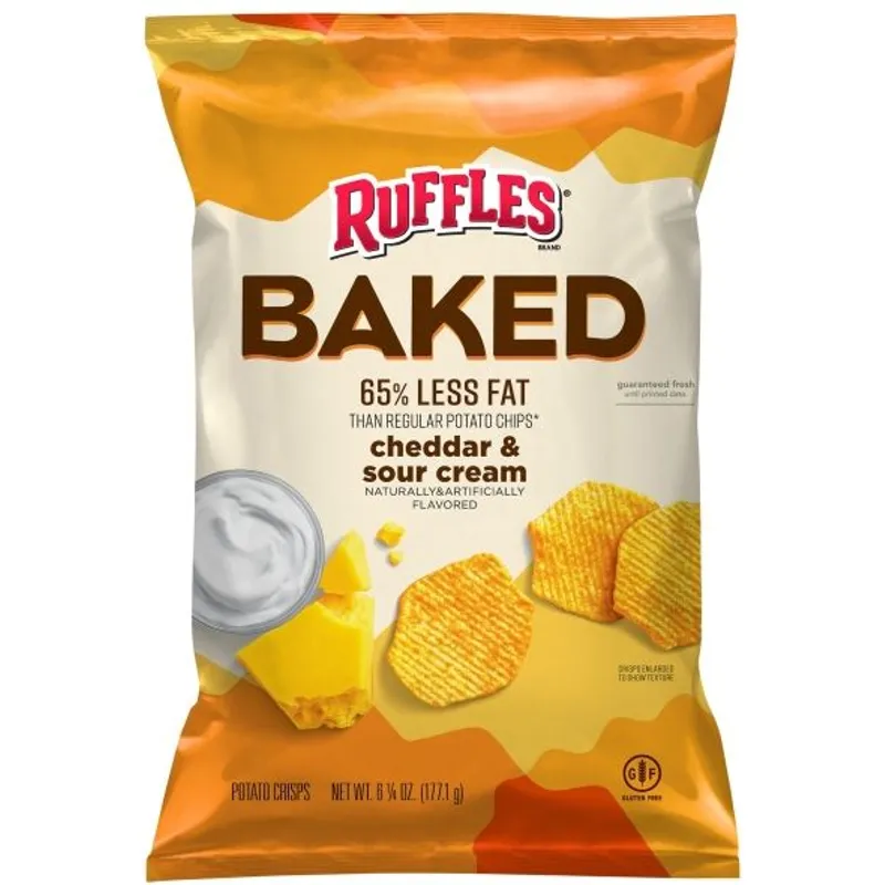 Ruffles Baked Potato Crisps Cheddar & Sour Cream view 1