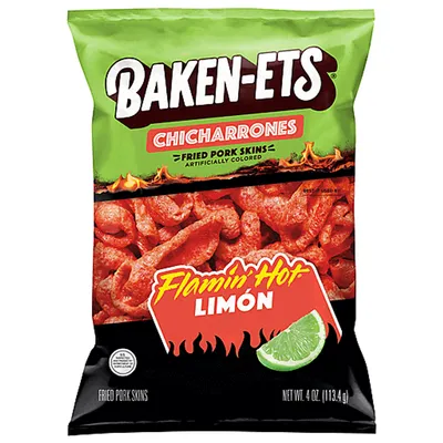 Baken-Ets Flamin' Hot Limon Fried Pork Skins 4 oz Bag