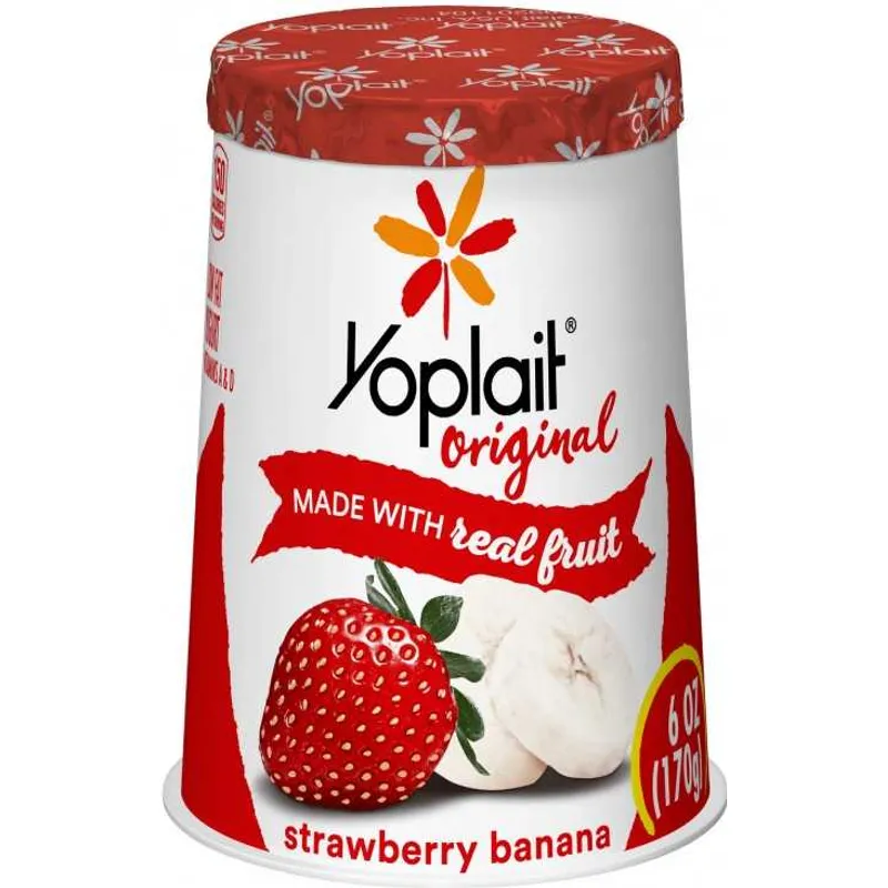 Yoplait Banana Strawberry Yoghurt view 1