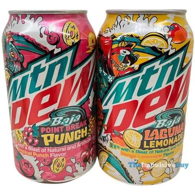 Mountain Dew Baja Point Break Punch Dew With A Blast Of Natural And Artificial Tropical Punch Flavor view 1