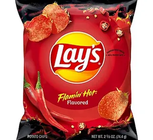 Lay's Flamin' Hot Flavored Potato Chips 2.625 oz