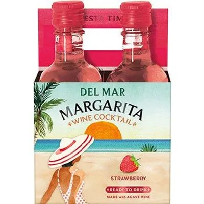 Del Mar Strawberry Margarita Wine Cocktail 4 Pack 187ml