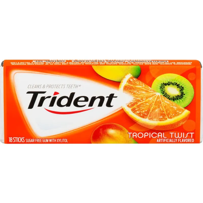 Trident Sugar Free Gum Tropical Twist With Xylitol view 1