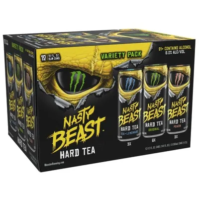 Monster Brew Nasty Beast Hard Tea Variety Pack 12pk 12oz Cans