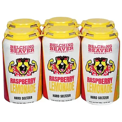 Belching Beaver Raspberry Lemonade Hard Seltzer 6 Pack 72 oz
