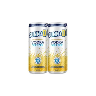 SunnyD Vodka Seltzer Orange Pineapple 4 Pack 12 oz Cans