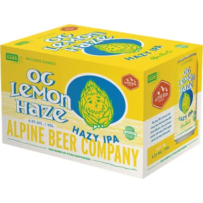 Alpine OG Lemon Hazy IPA 6 Pack 12 oz Cans 6.5% ABV