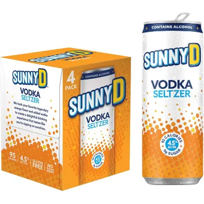 Sunny D Vodka Seltzer 4 Pack 12oz Cans