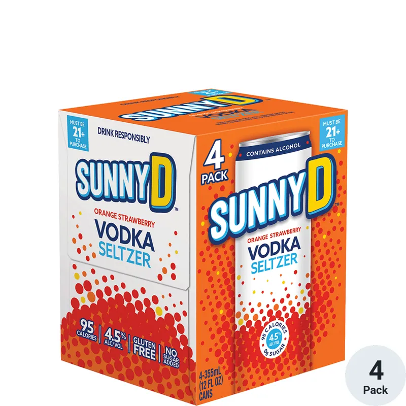 SunnyD Vodka Seltzer Orange Strawberry view 1