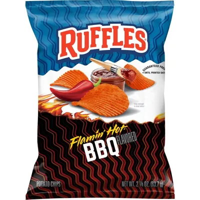 Ruffles Flamin' Hot BBQ Chips 2.5 oz Bag