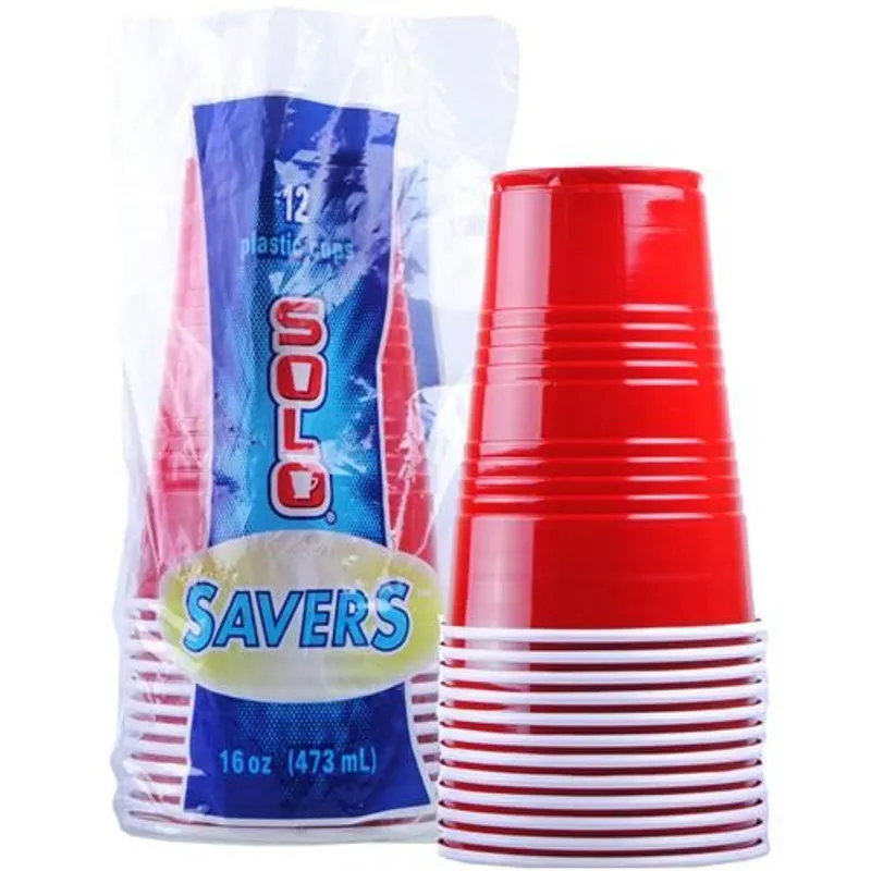 Solo Red Disposable Plastic Party Cups view 1