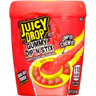 Juicy Drop Assorted Flavors Gummy Dip 'N Stix Candy & Sour Gel