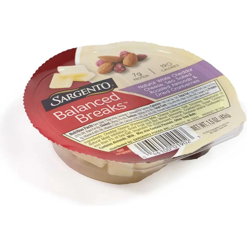 Sargento Balanced Breaks Snack Natural White Cheddar Cheese, Sea-Salted Roasted Almonds & Dried Cranberries Tray view 1