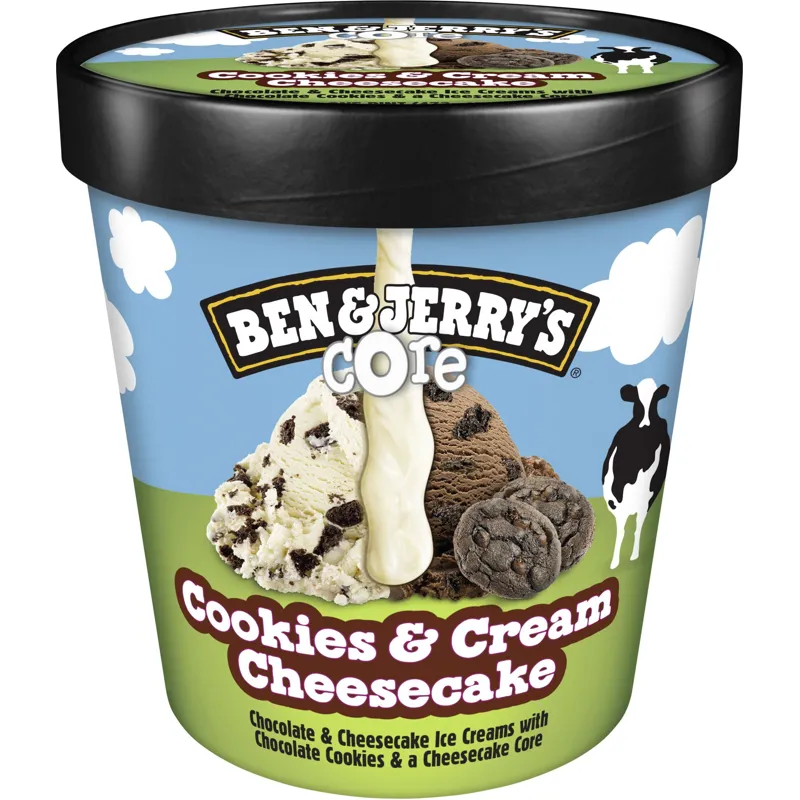 Ben & Jerry's Core Cookies & Cream Cheesecake Ice Cream Carton view 1