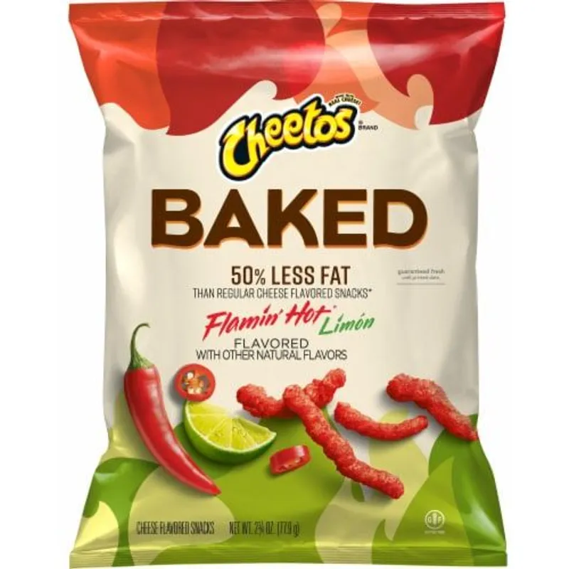 Cheetos Baked Cheese Flavored Snacks Flamin' Hot Limon view 1