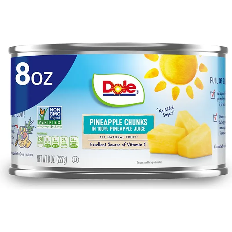 Dole Pineapple Chunks In 100% Pineapple Juice view 1
