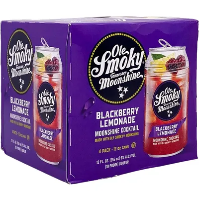Ole Smoky Blackberry Lemonade Moonshine Cocktail 4-pack 12 oz cans