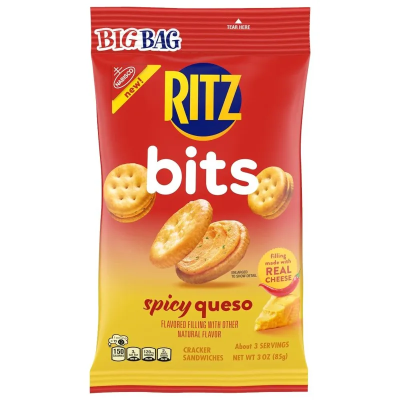 Nabisco RITZ Bits Spicy Queso Sandwich Crackers view 1