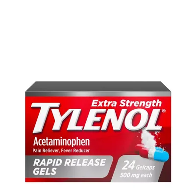 Tylenol Extra Strength Rapid Release Gels 500mg 24 Gelcaps 24 Pack Bottles