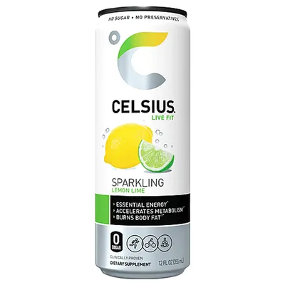 Celsius Sparkling Lemon Lime Energy Drink 12 oz Can