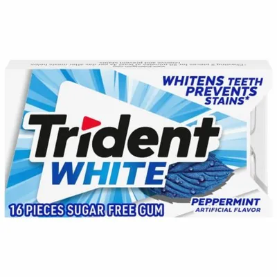 Trident White Peppermint Sugar Free Gum 16 Pieces 16pieces
