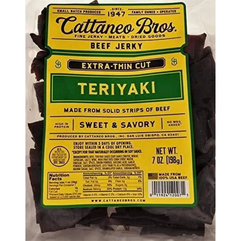 Cattaneo Bros Teriyaki Beef Jerky Bag view 1