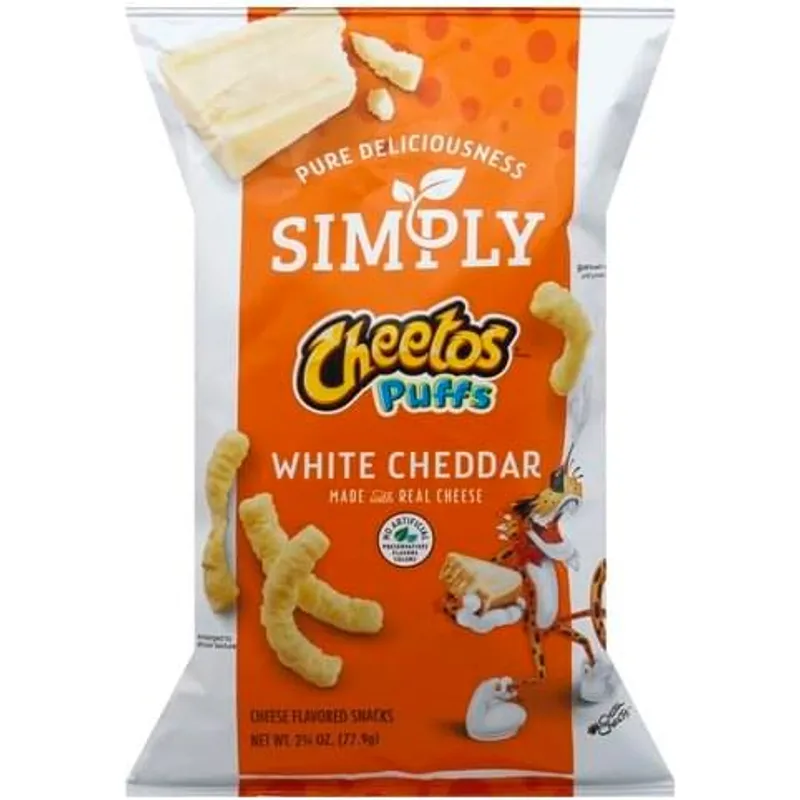 Simply Cheetos Puffs Cheese Snacks White Cheddar view 1