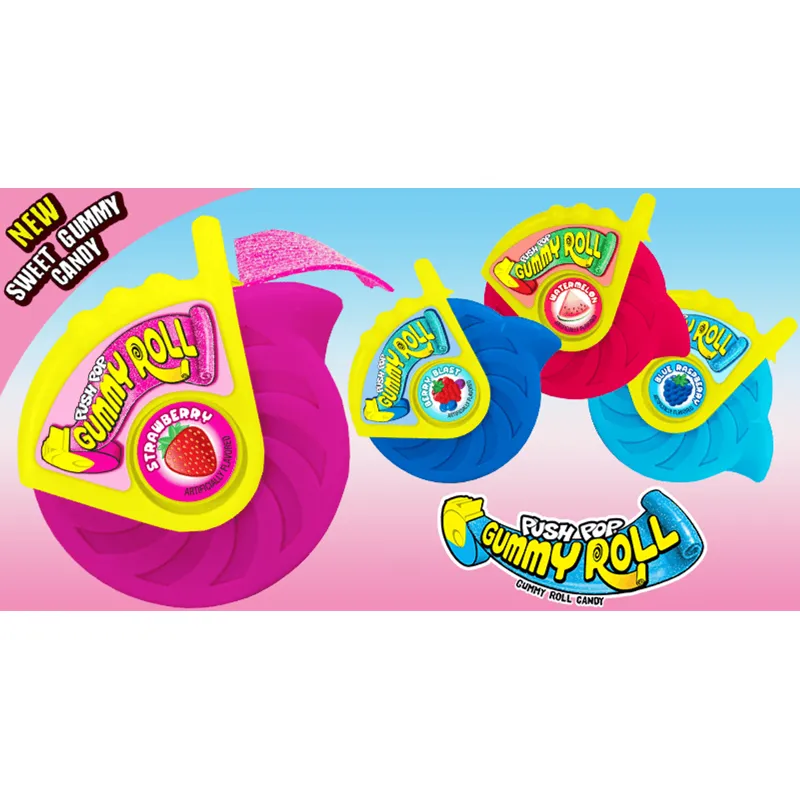 Push Pop Strawberry Gummy Roll Candy view 1