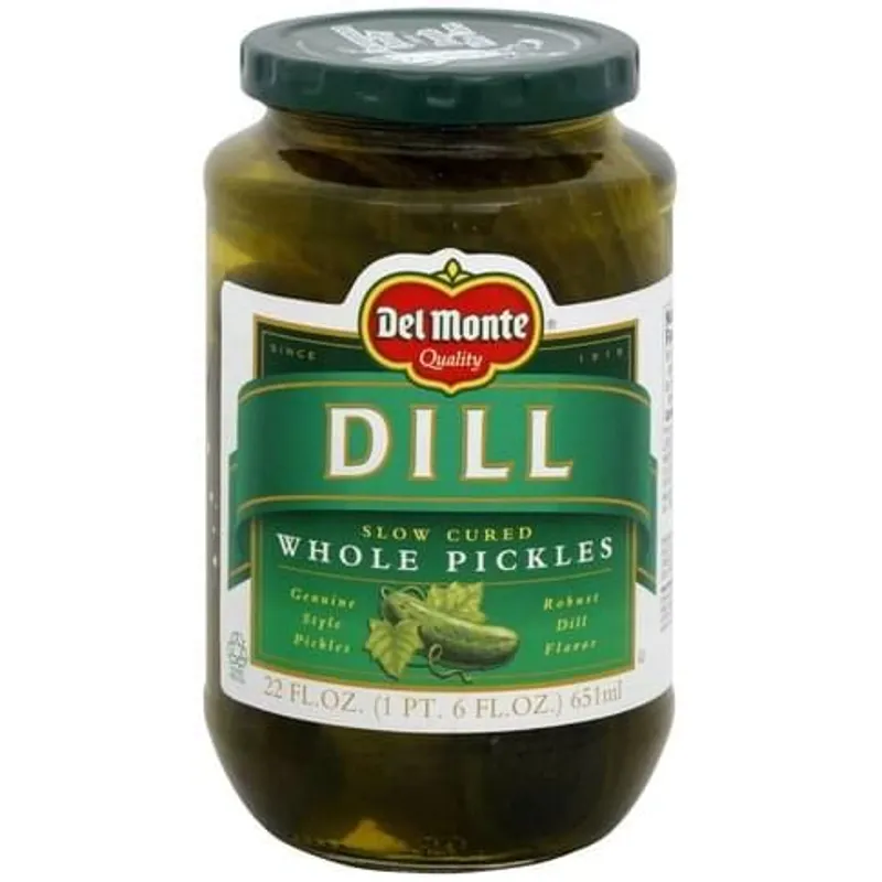 Del Monte Whole Dill Pickles Jar view 1