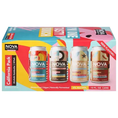 Nova Easy Kombucha California Variety Pack 8-pack 96 oz Cans