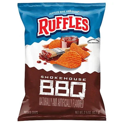 Ruffles Smokehouse BBQ Potato Chips 2.25 oz Bag