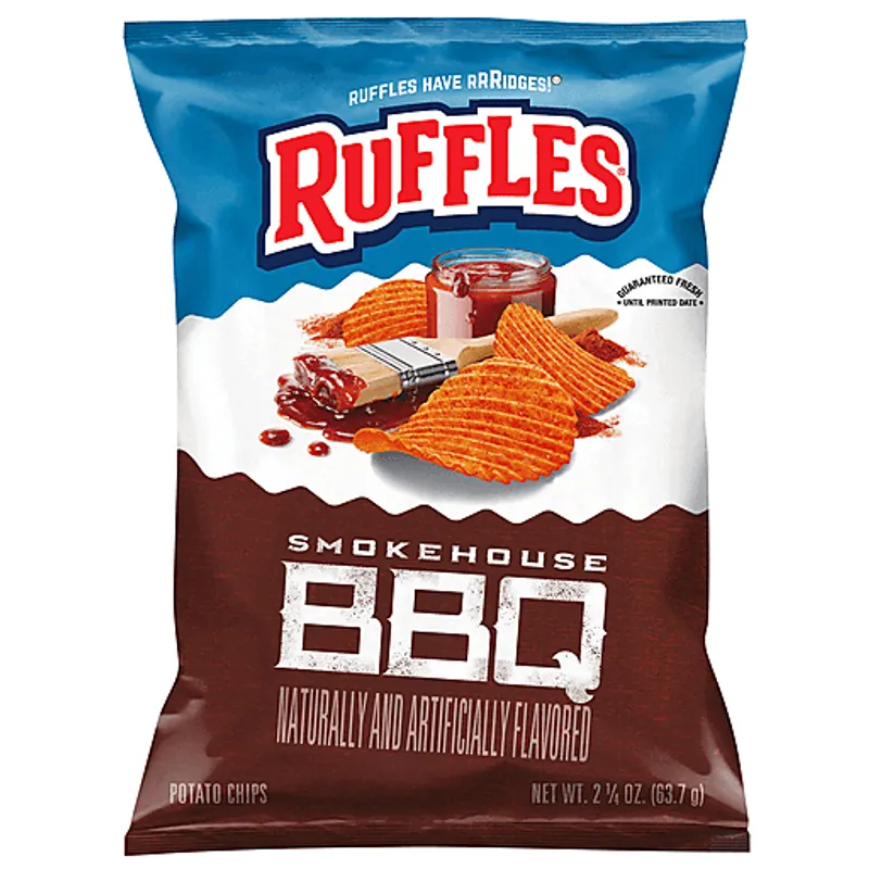 Ruffles Smokehouse BBQ Potato Chips view 1