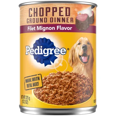 Pedigree Chopped Ground Dinner Filet Mignon Flavor Wet Dog Food 13.2 oz Can