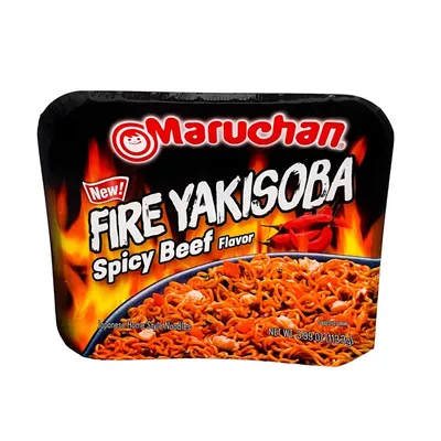 Maruchan Fire Yakisoba Spicy Beef Noodles 3.99 oz Box