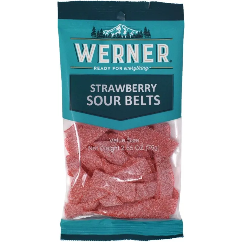 Werner Strawberry Sour Belts Candy view 1