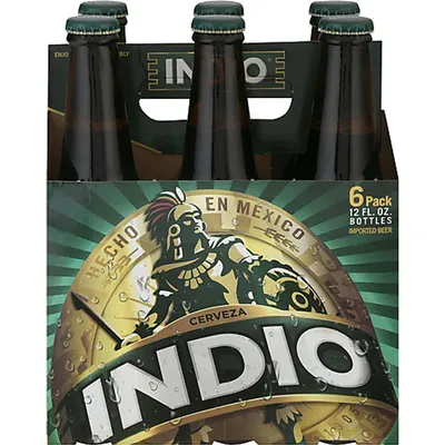 Indio Beer 6 Pack 12 oz Bottles