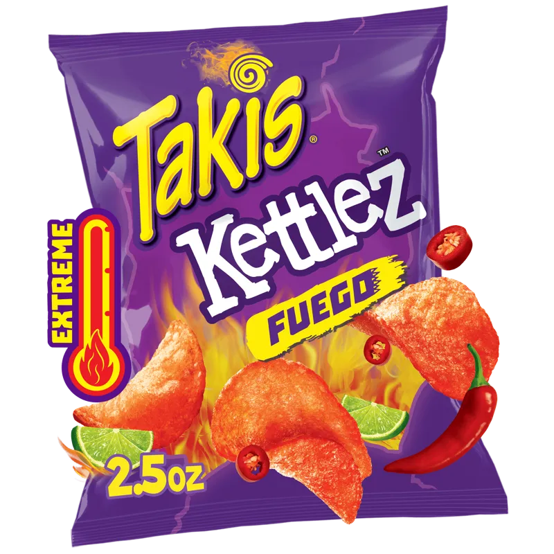 Takis Kettlez Fuego Hot Chili Pepper & Lime Kettle-Cooked Potato Chips view 1
