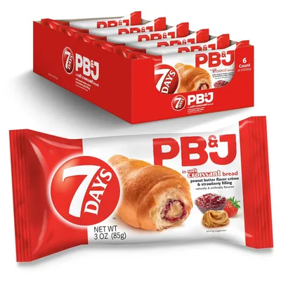 7 DAYS Soft Croissant Peanut Butter & Strawberry 3 oz