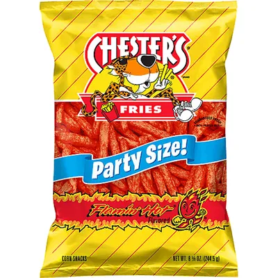 Chester's Corn Snacks, Flamin Hot Flavored, Fries, Party Size 8.625oz Bag