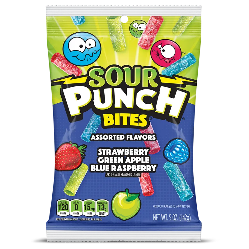 Sour Punch Bites, Assorted Flavors Chewy Candy view 1