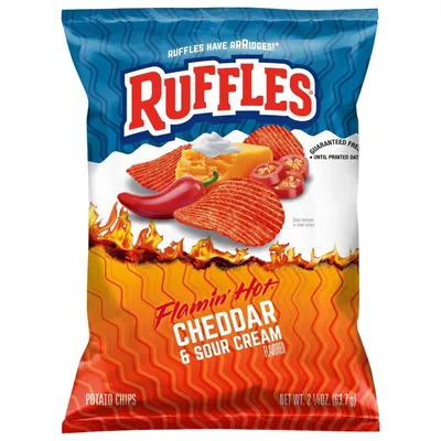Ruffles Flamin' Hot Cheddar & Sour Cream Chips 2.25 oz Bag