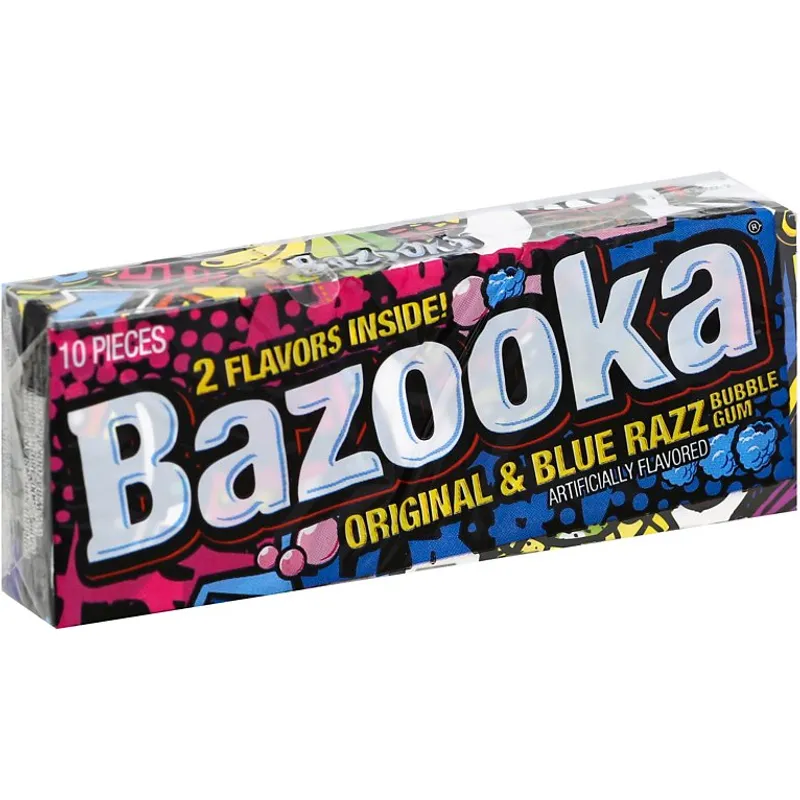 Bazooka Original & Blue Razz Bubble Gum view 1