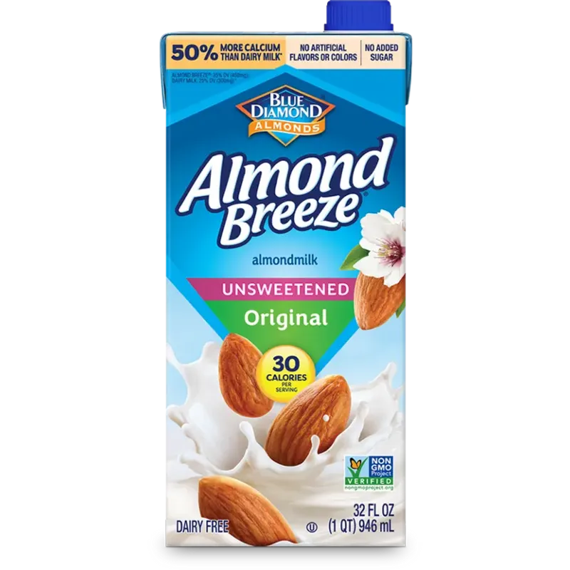 Blue Diamond Almond Breeze Unsweetened Original Almond Milk view 1