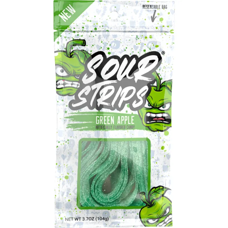 Sour Strips Candy - Green Apple view 1