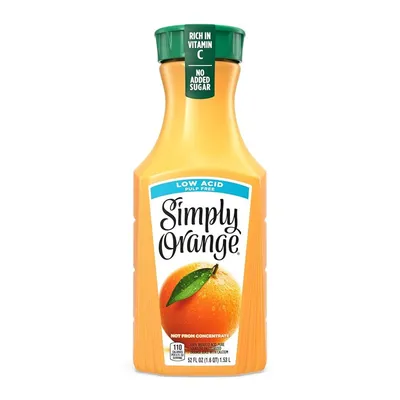 Simply Orange Low Acid Pulp Free 52 oz Bottle