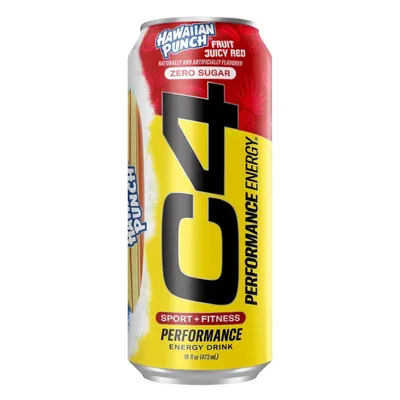 C4 Energy Drink Hawaiian Punch Zero Sugar 16 oz Can