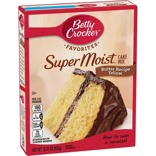 Betty Crocker Butter Recipe Yellow SuperMoist Cake Mix Box