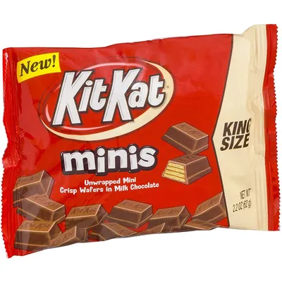 Kit Kat Candy Minis - Unwrapped Mini Crisp Wafers in Milk Chocolate - King Size 2.2 oz Bag